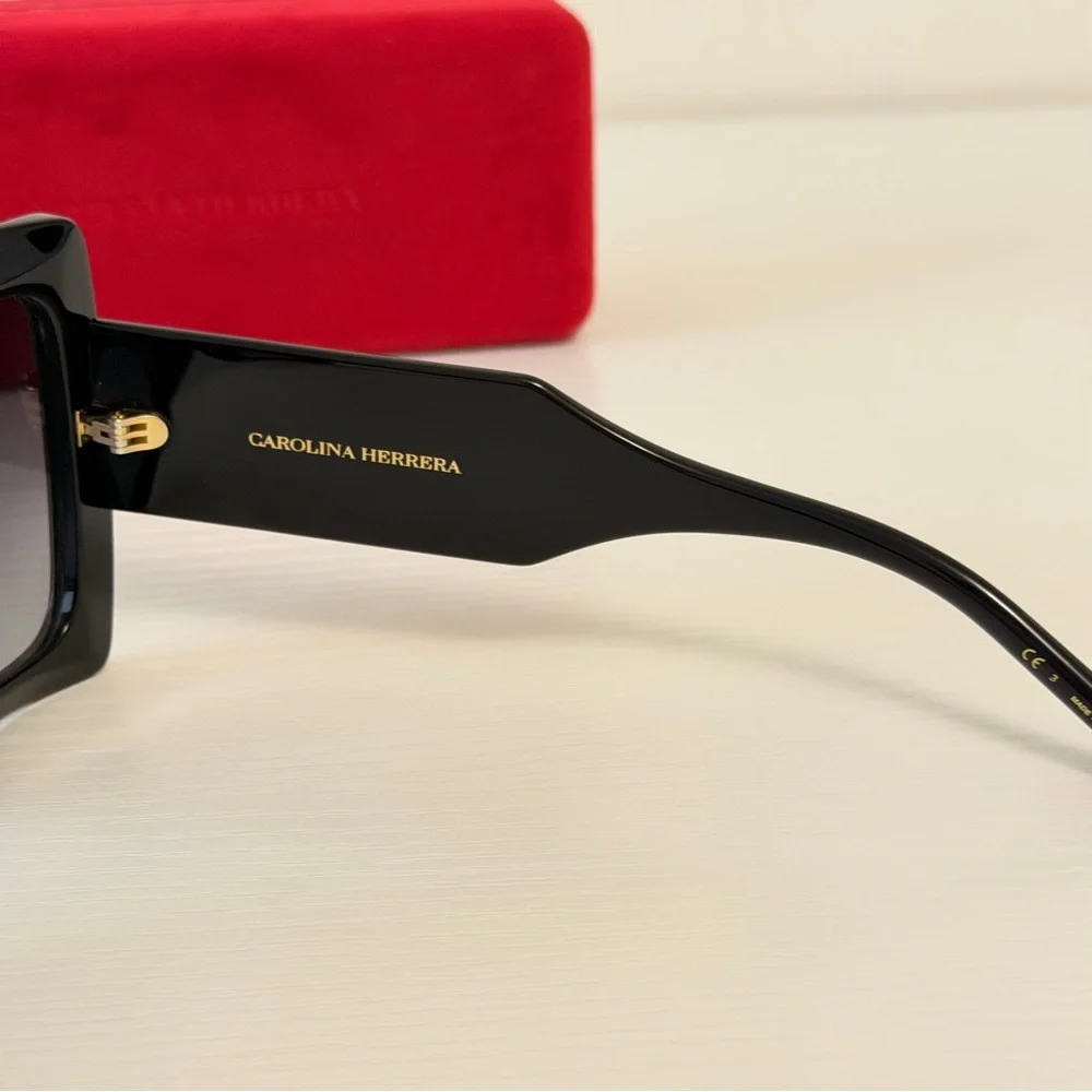 Carolina Herrera Chic Black Sunglasses with Pearl Accents, CH0001/S 8079O - Picture 10 of 16